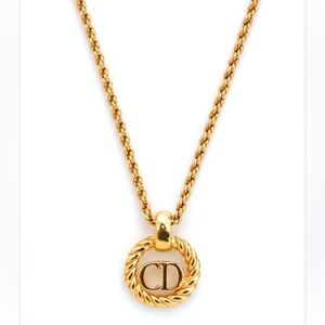 Christian Dior Logo Pendant Necklace